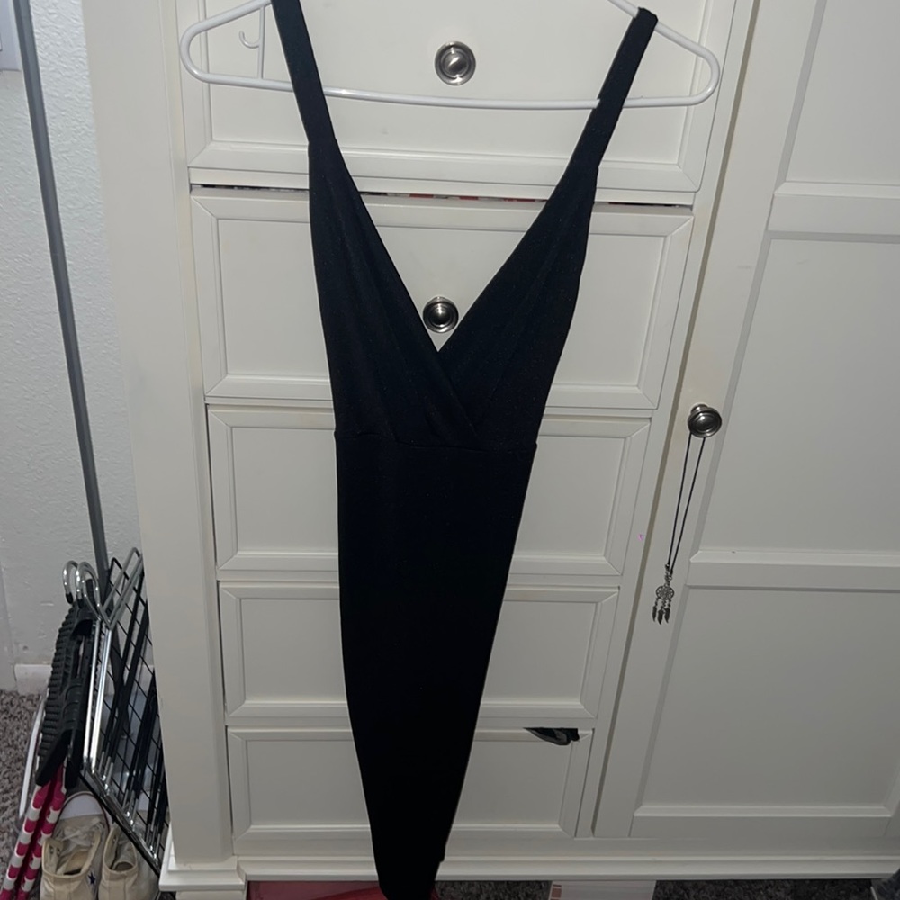 Black midi dress